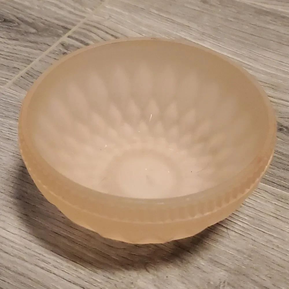 Vintage Pale Pink Frosted Depression Glass SM Bowl